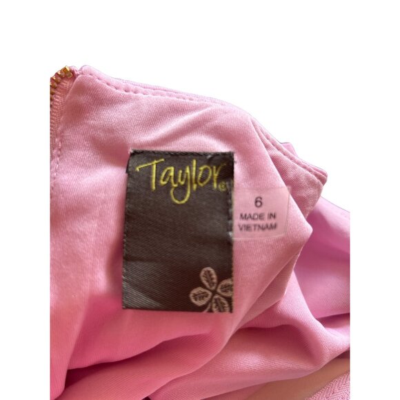 Taylor Pink & Floral Sleeveless Dress Size 6 - Picture 4 of 8